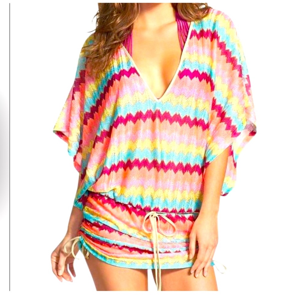 Lulu Fama Cabana Ruched cover up Dress size M